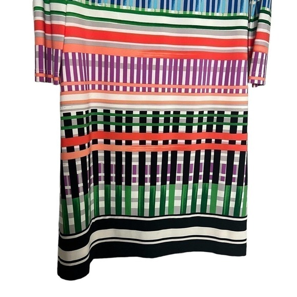 Eliza J Shift Dress Geometric Multicolor Abstract Print Long Sleeve US 4 Small - Picture 3 of 7
